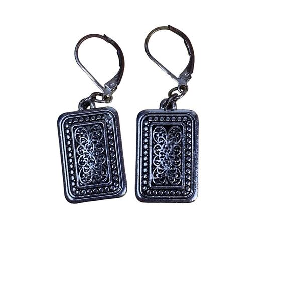 Bundle of 6 Silver-Tone Filigree Earrings Set of 6 Vintage Boho Dangles - Picture 4 of 13